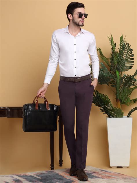 Klotthe Wine Lycra Cotton Elastic Solid Slim Fit Formal Gurkha Pant ...