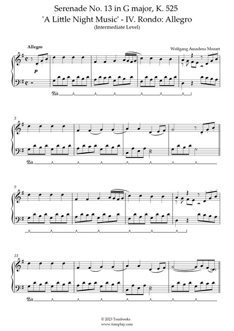 Serenade No. 13 in G major, K. 525 'A Little Night Music' - IV. Rondo: Allegro (Intermediate ...