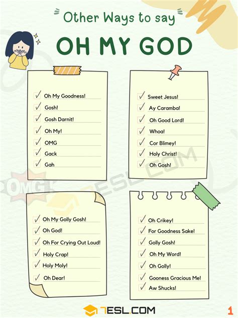 50 Interesting Ways to Say "Oh My God!" in English • 7ESL