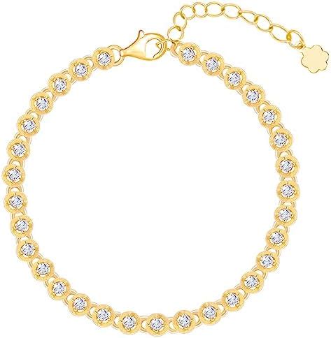 GIVA 925 Silver Golden Stellar Orbs Bracelet, Adjustable | Gifts for ...