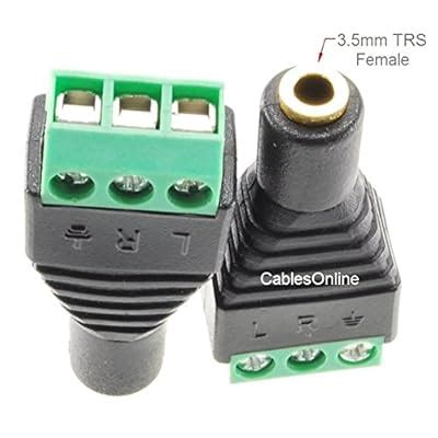 Buy CablesOnline 2-Pack 3.5mm (1/8) Stereo TRS Female Jack to AV 3 ...