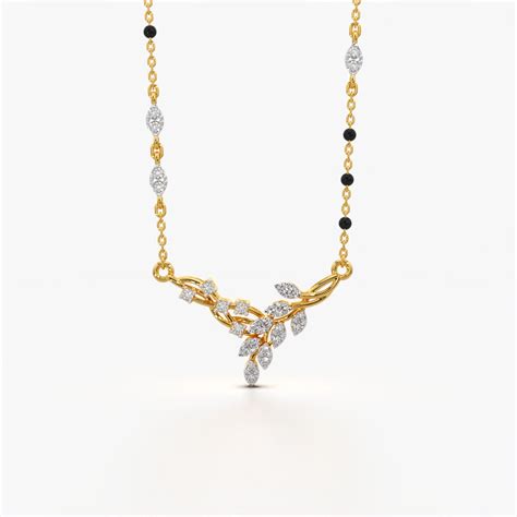 Modern Leaf Vine Mangalsutra for Daily Wear in 18K Gold Vermeil
