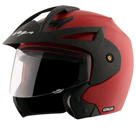 Vega Crux Open Face Red Helmet | Shop Helmets at BIKERSTORE.IN – Biker ...