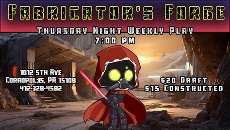 Star Wars Unlimited Thursday Weekly Play, Fabricators Forge Gaming ...