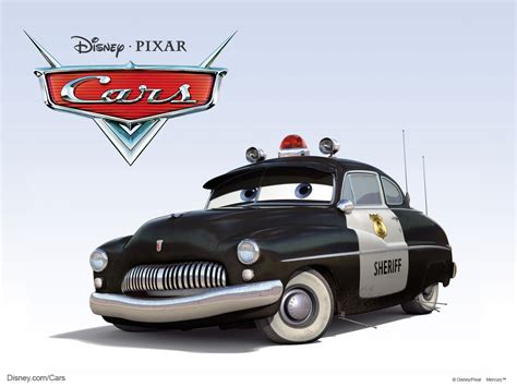 The Sheriff Police Cruiser from Disney-Pixar Movie Cars Desktop Wallpaper
