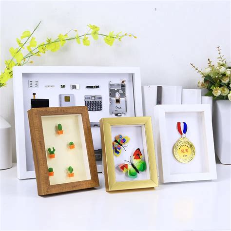 Wooden Acrylic Photo Frame Table Decoration Solid Wood Desktop Three ...