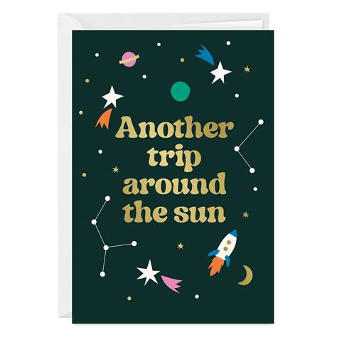 Another Trip Around the Sun Custom Birthday Card - Greeting Cards ...