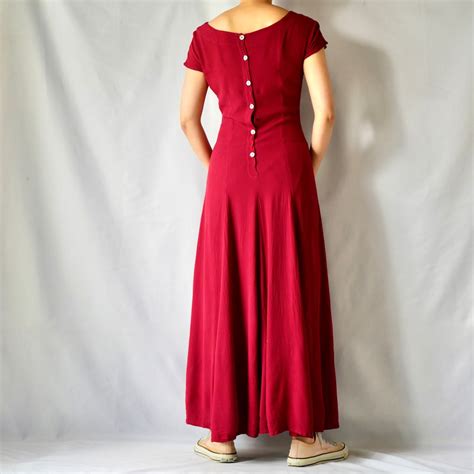 Made in England GHOST flare maxi onepiece イングランド製 エンジフレアマキシワンピース ...