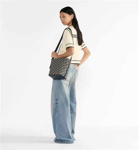 Small Diorstar Bucket Bag Blue Dior Oblique Jacquard | DIOR