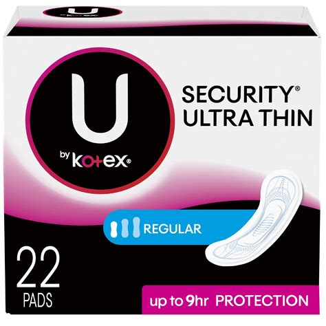 U by Kotex Security Ultra Thin Regular Pads, 22 count – Walmart ...