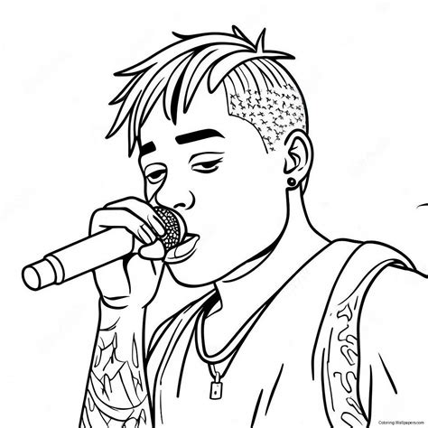 Xxxtentacion Performing On Stage Coloring Page (38674-30587)