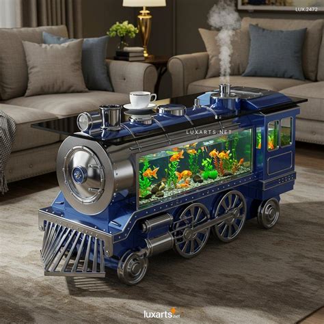 LUX.2472 Train Aquarium Shaped Coffee Table: Unique Furniture for Your ...