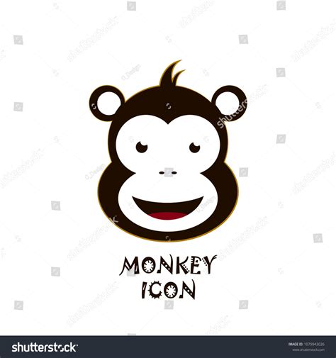 Cute Smiling Emoji Monkey Isolated Vector Stock Vector (Royalty Free) 1079943026
