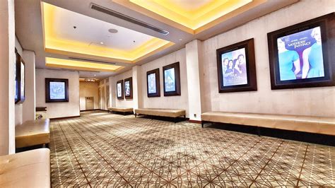 Jakarta, Indonesia on June 7 2023. Interior of the hallway at the XXI Kelapa Gading cinema ...