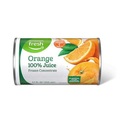 Amazon.com: Amazon Fresh, Orange 100% Juice, Frozen Concentrate, 12 Oz ...