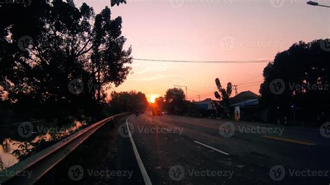 morning sunrise on Indonesian Highway. Beautiful color of sunrise and ...