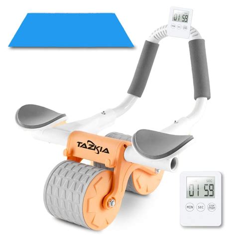 TAZKIA ABS Roller wheel Gym Equipment | Automatic rebound with knee pad ...