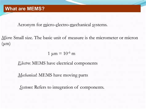 Introduction to mems | PPTX