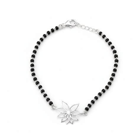Buy Lotus Mangalsutra Bracelet | 92.5 Sterling Silver | House of Aadyaa