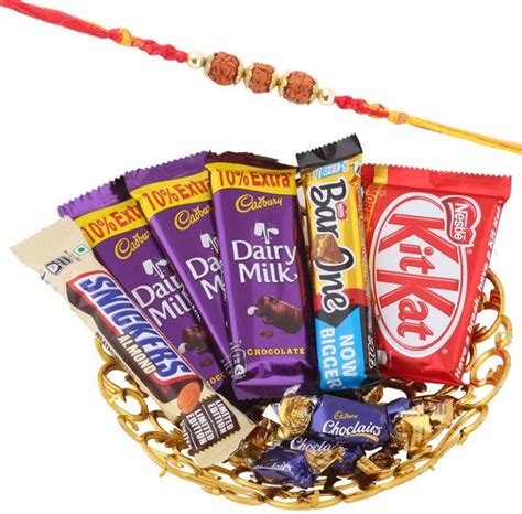 SurpriseForU Small Rakhi Chocolate Celebration Hamper | Designer Rakhi ...
