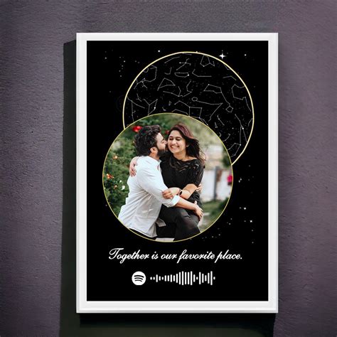 Elegant Personalized Star Map Deluxe with White Border – Zingy Gifts