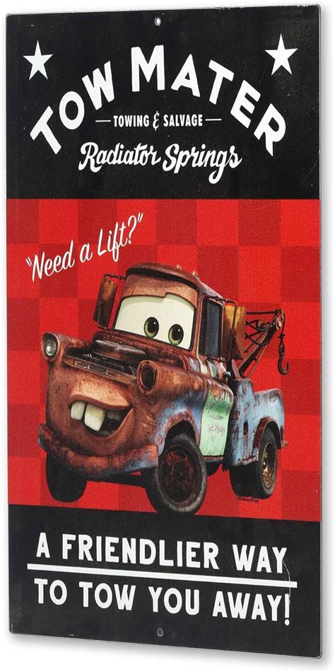 Buy Open Road Brands Disney Pixar Cars Tow Mater Metal Sign - Cute Tow ...