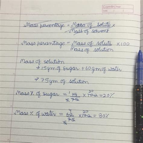 A solution is prepared by dissolving 15g of sugar in 60 grams of water ...