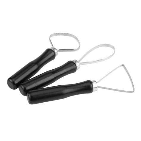 3pcs Pottery Clay Sculpting Tools Big Ceramic Loop Tool with Steel Flat ...
