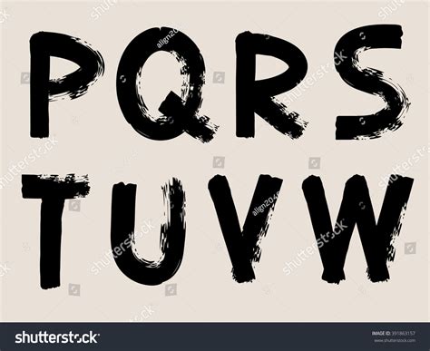 Black Handwritten Alphabets Font Vector Illustration Stock Vector (Royalty Free) 391863157
