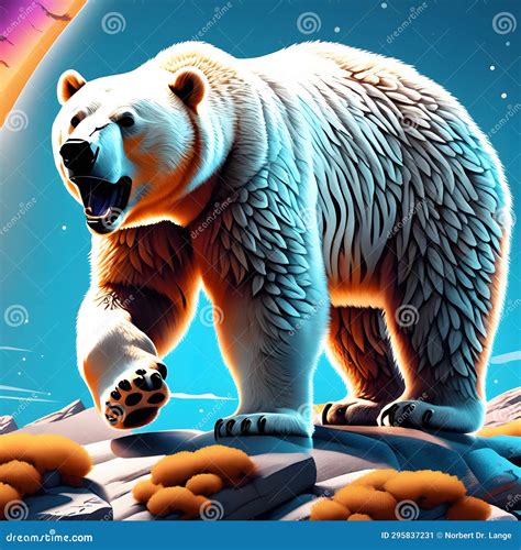 Polar bear, AI-generated stock illustration. Illustration of large - 295837231
