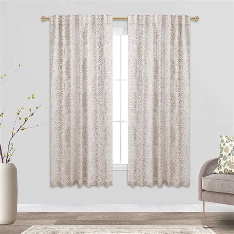 Amazon.com: Mrs.Naturall Dining Room Curtains 63 Inch Length,Neutral ...