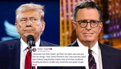 'His Talent Was Even Less Than His Ratings': Trump Mocks Colbert As CBS ...
