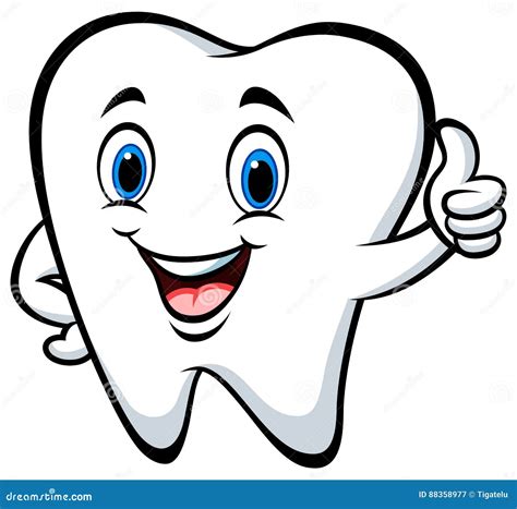 Cartoon Tooth Giving Thumbs Up Stock Vector - Illustration of mascot, dentistry: 88358977
