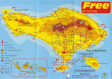 Bali Tourist Map Bali • mappery - BALI