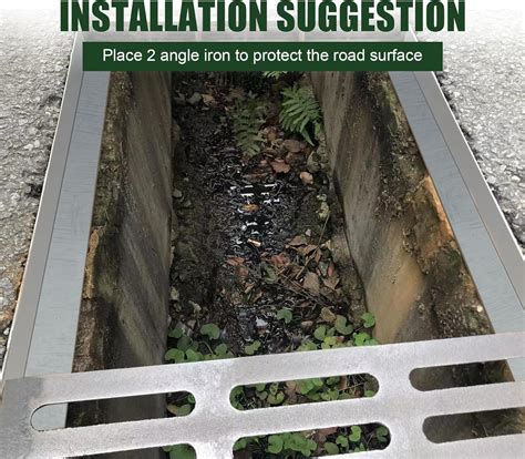 Ductile Iron Driveway Channel Drain Grate-20x8 in. Metal Trench Drain ...