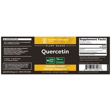 Global Healing Plant-Based Quercetin Supplement - Natural Anti ...