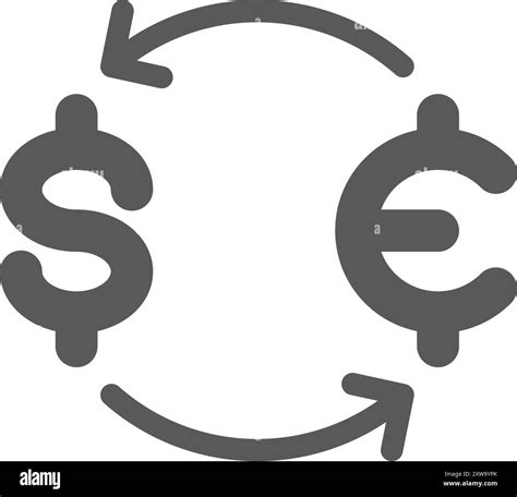 Money exchange black icon. Dollar to euro swap conversion Stock Vector Image & Art - Alamy