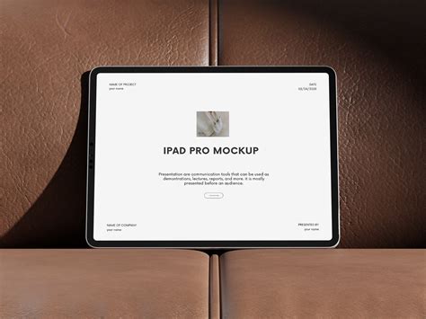 Free iPad Pro On Leather Couch Mockup PSD - Good Mockups