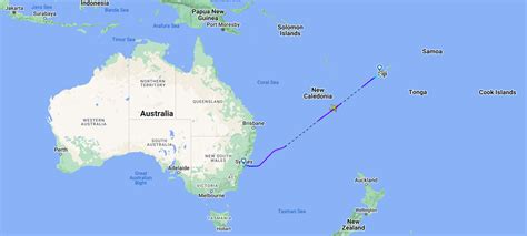 Map Of Australia To Fiji