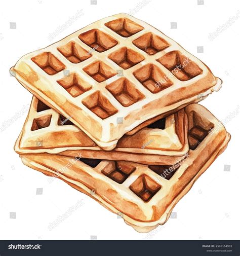 Waffles Clipart Vector Of A Stack Of Delicious Waffles With A Sweet