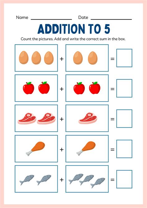 Addition Kindergarten Worksheets