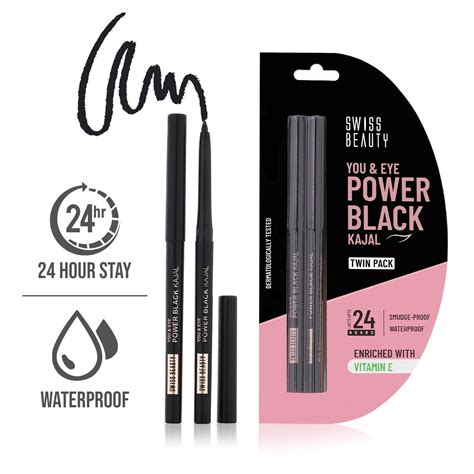 Buy Intense Swiss Beauty You & Eye Power Black Kajal - Twin Pack