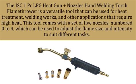 ISC 1 Pc LPG Heat Gun + Nozzles Hand Welding Torch Flamethrower 0 W ...