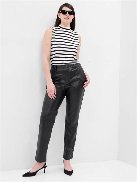 Mid Rise Vegan Leather Downtown Trousers | Gap