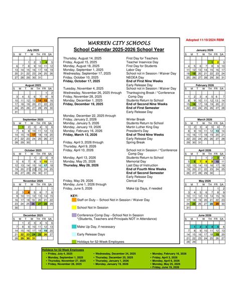 Warren City Schools Calendar 25-26 Revised [PDF] - EduCounty