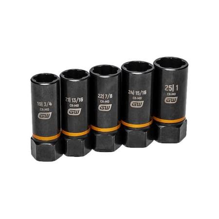 Gearwrench 5 Piece 1/2" Drive Bolt Biter™ Deep Extraction Socket Set ...