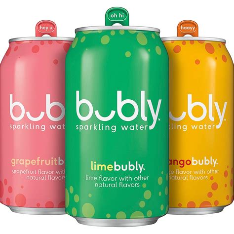 Buy bubly Sparkling Water, Tropical Thrill Variety Pack, 12 fl oz Cans ...
