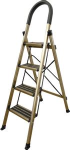 Climb High 4 Step Anti Slip Steps Heavy-Duty Gold Colour Aluminium ...