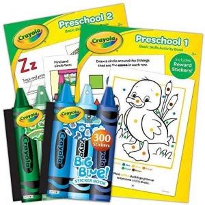 Bendon Crayola Educational Workbook/Sticker Book Bundle Preschool ...
