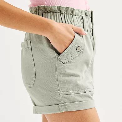 Juniors' SO® High-Rise Paperbag Utility Shorts